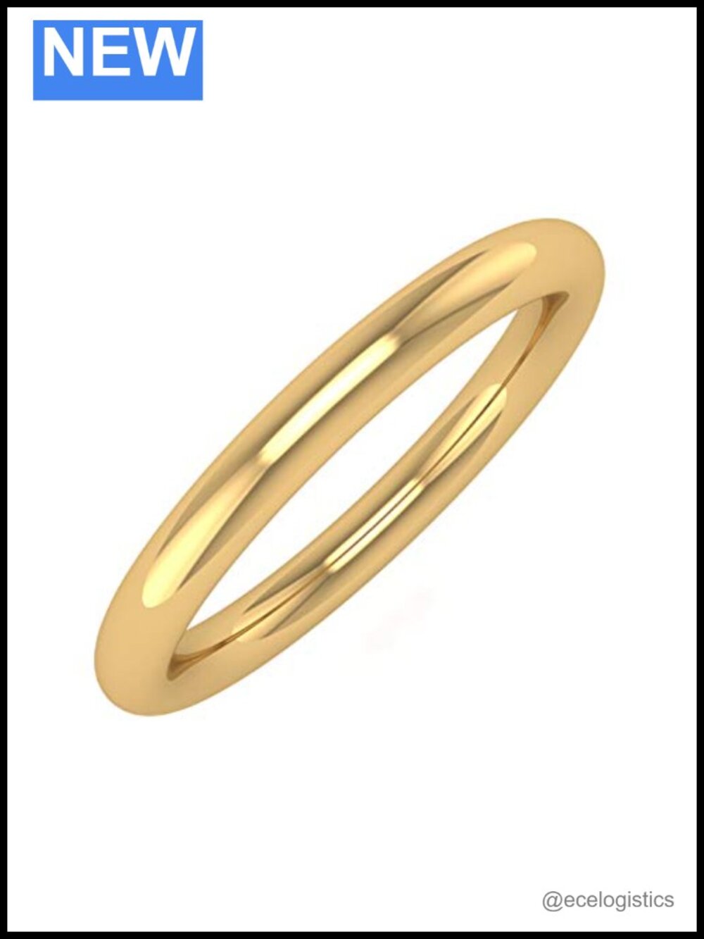14K Yellow Gold 2.5mm Plain Wedding Band